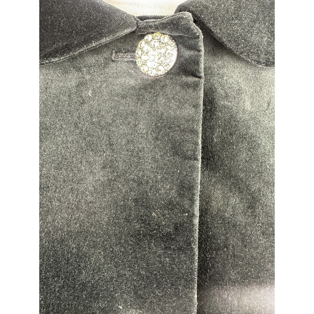 *Flaw Lily Pulitzer Velvet Rhinestone Button Cropped Jacket Black Womens Size 10 - Picture 12 of 16